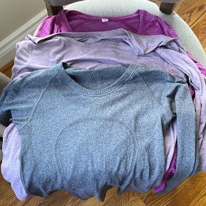 Lot of three Lululemon long sleeve shirts size 4